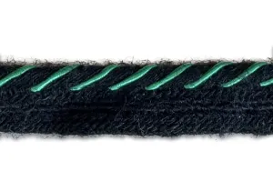 5/8" Shamrock & Coal Piping Trim (Made in France)