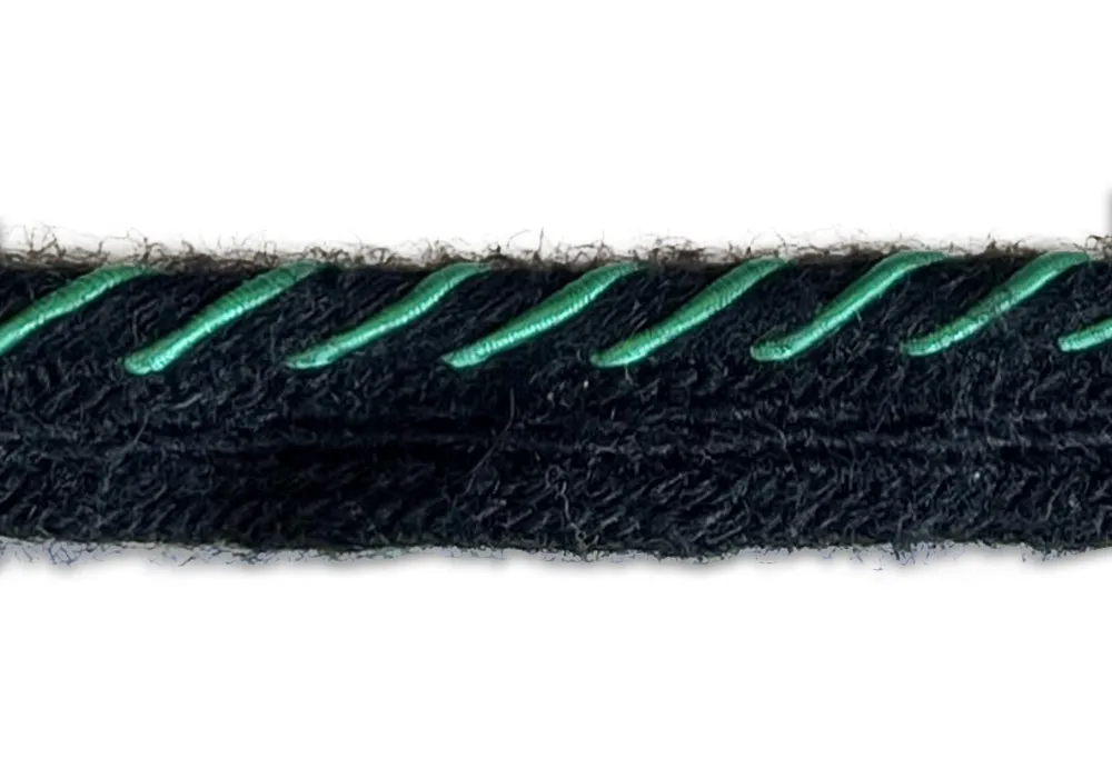 5/8" Shamrock & Coal Piping Trim (Made in France)