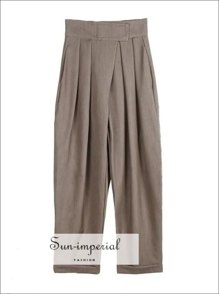 Bailey Pants - Solid High Waist Wide Leg Trousers for Women
