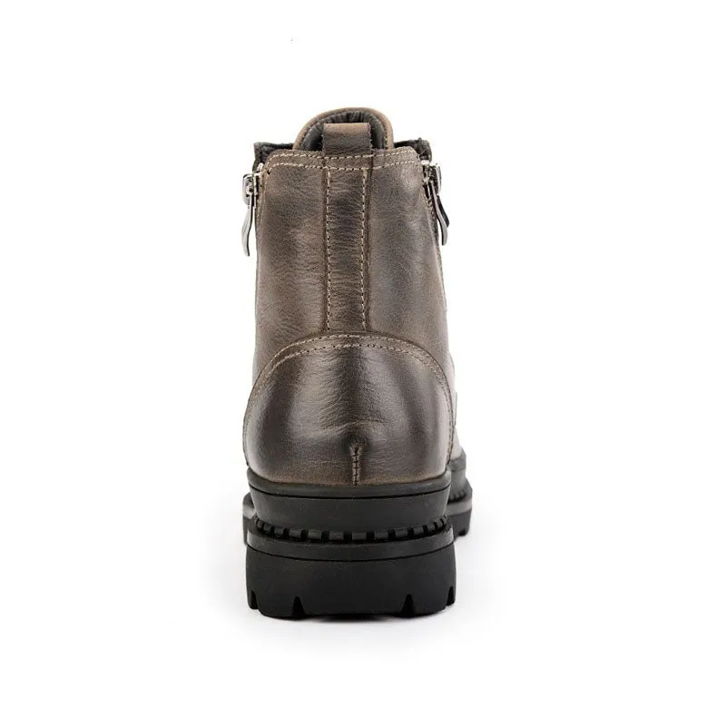 Genuine Leather Autumn Men's Waterproof Ankle Boots, Martin