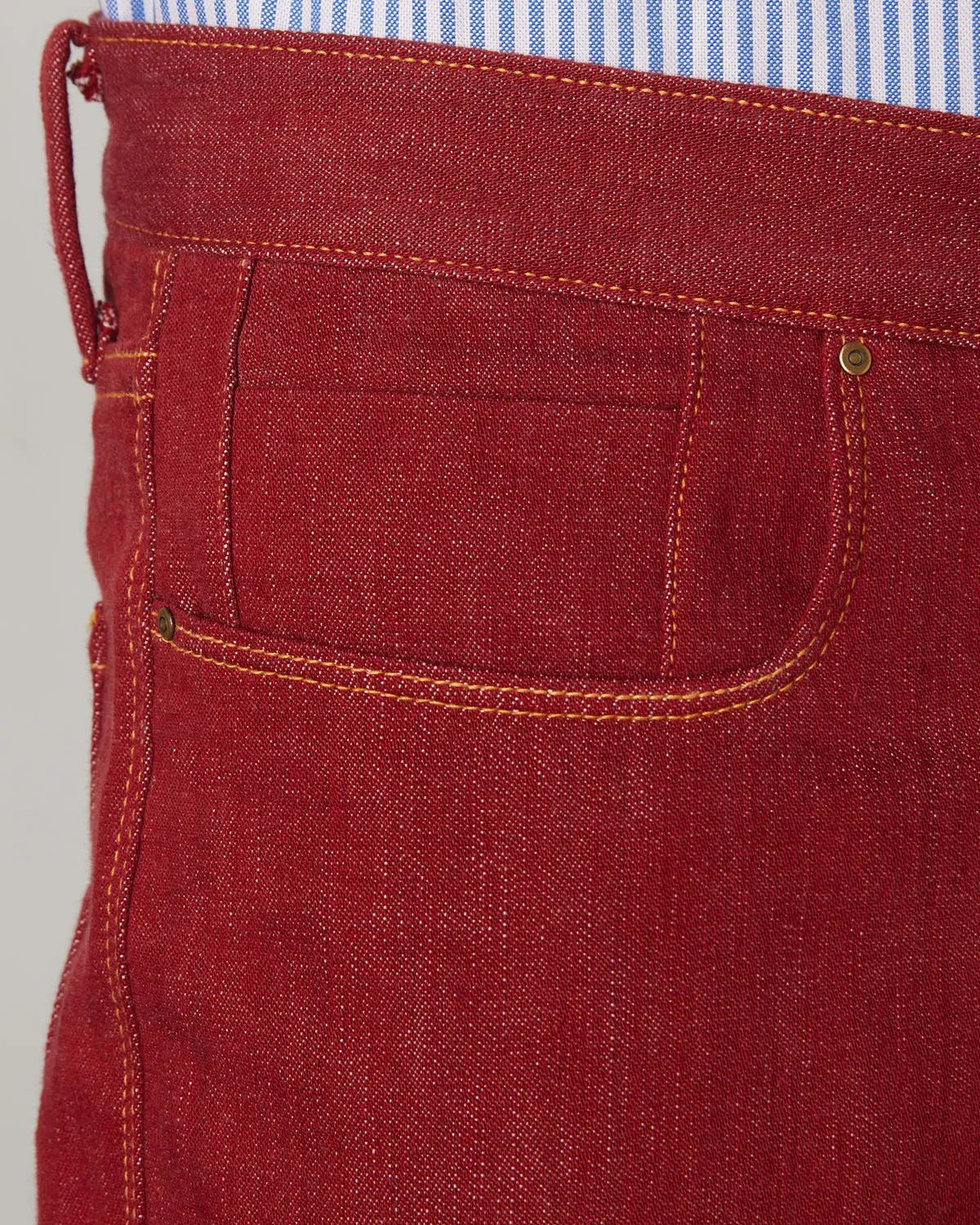 Red Japanese Classic Rigid Denim Jeans
