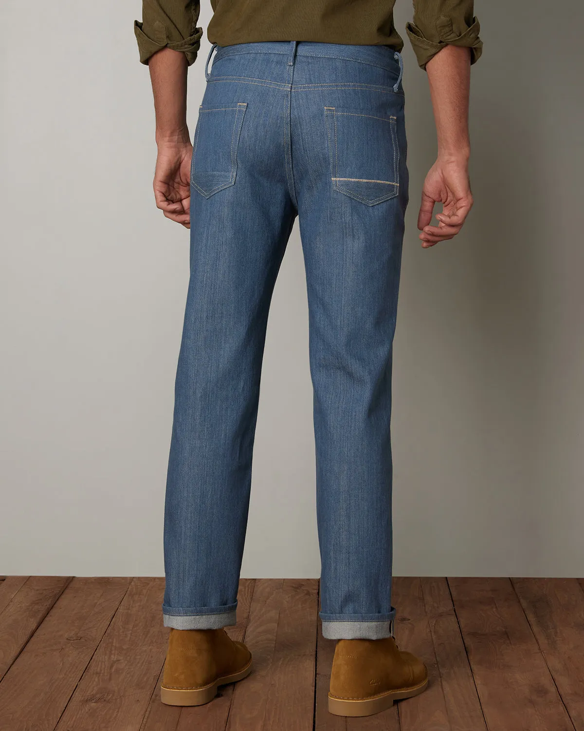 Japanese Premium Glacial Rigid Selvedge Denim Jeans for Men - Tailored Fit, Timeless Style