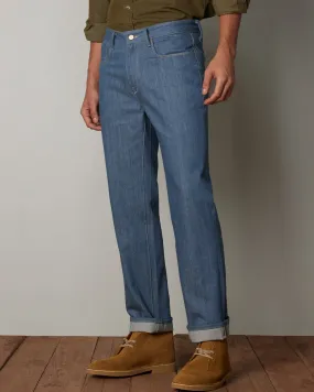 Japanese Premium Glacial Rigid Selvedge Denim Jeans for Men - Tailored Fit, Timeless Style