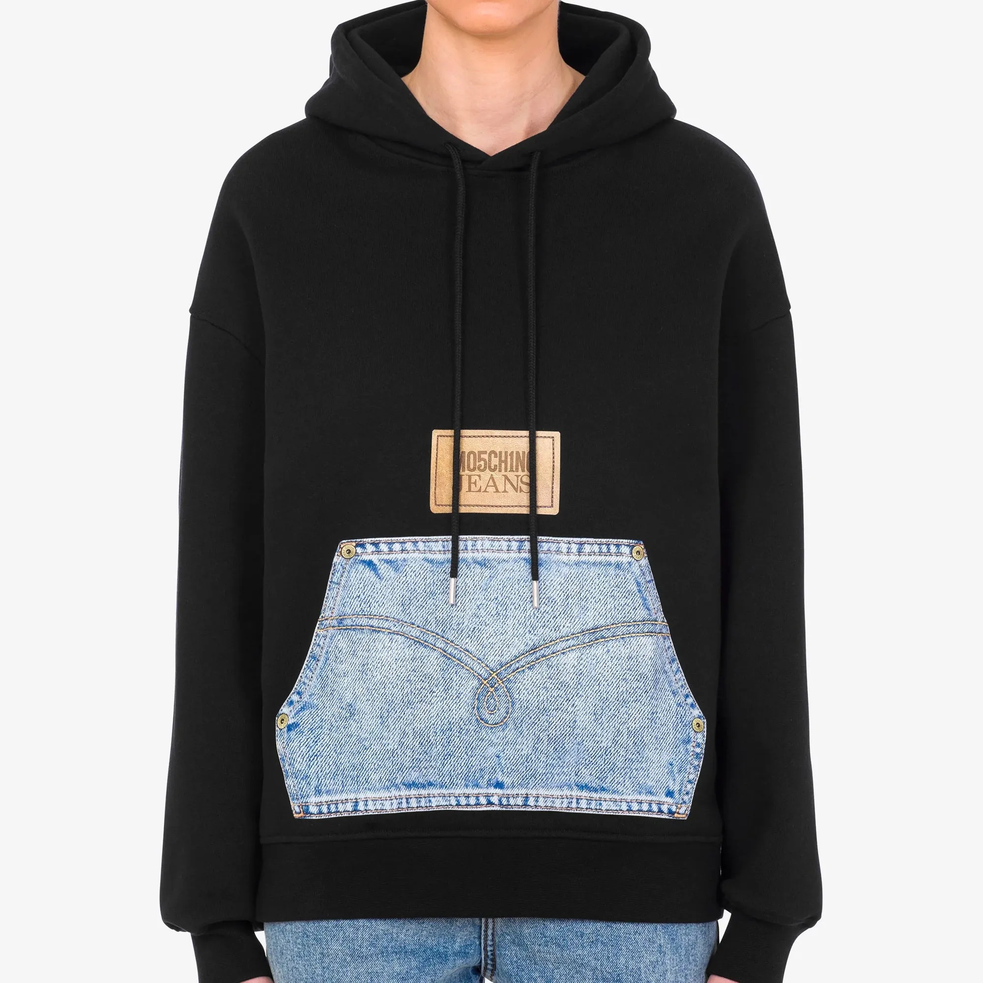 MO5CH1NO JEANS Womens Fleece Hoodie