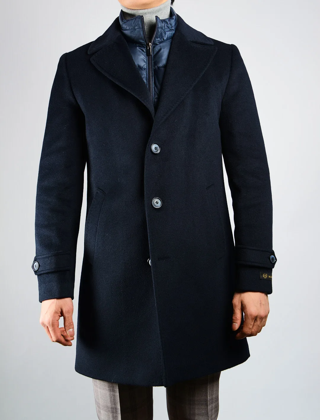 Elegant Preston Solid Brushed Wool Coat