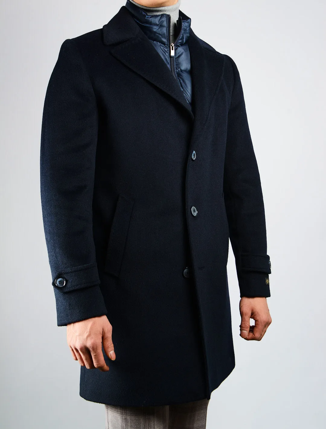 Elegant Preston Solid Brushed Wool Coat