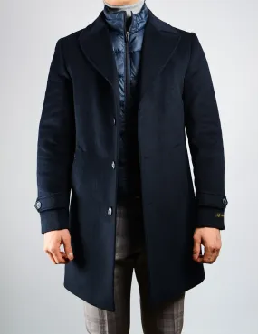 Elegant Preston Solid Brushed Wool Coat